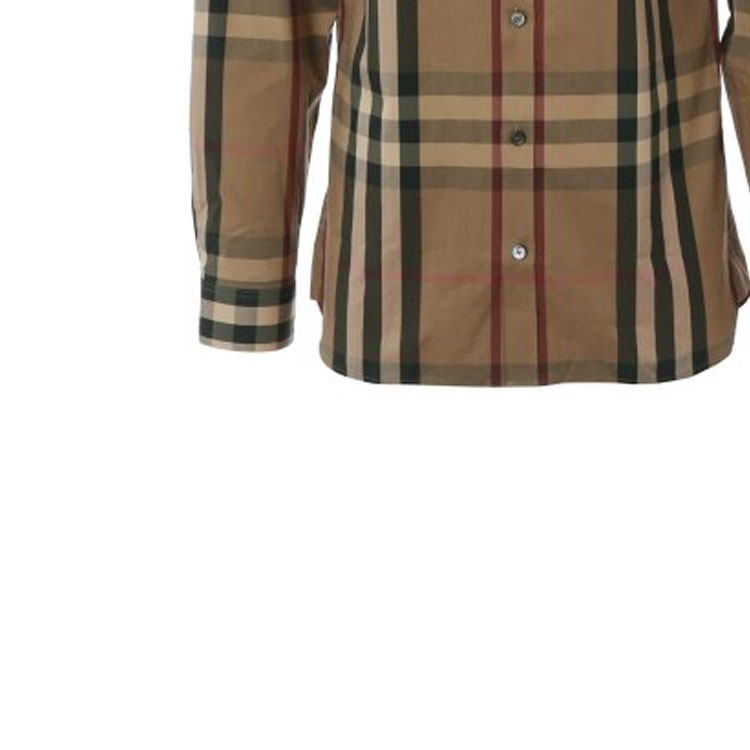 Burberry  Check Collared Single-Breasted Long Sleeve Shirt Brown 80734001 圖 8