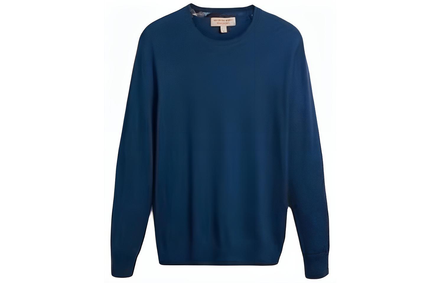 Burberry  Check Crewneck Cashmere Sweater in Dark Teal. 40228221