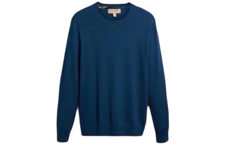 Order 博柏利深青色格纹圆领羊绒毛衣 40228221