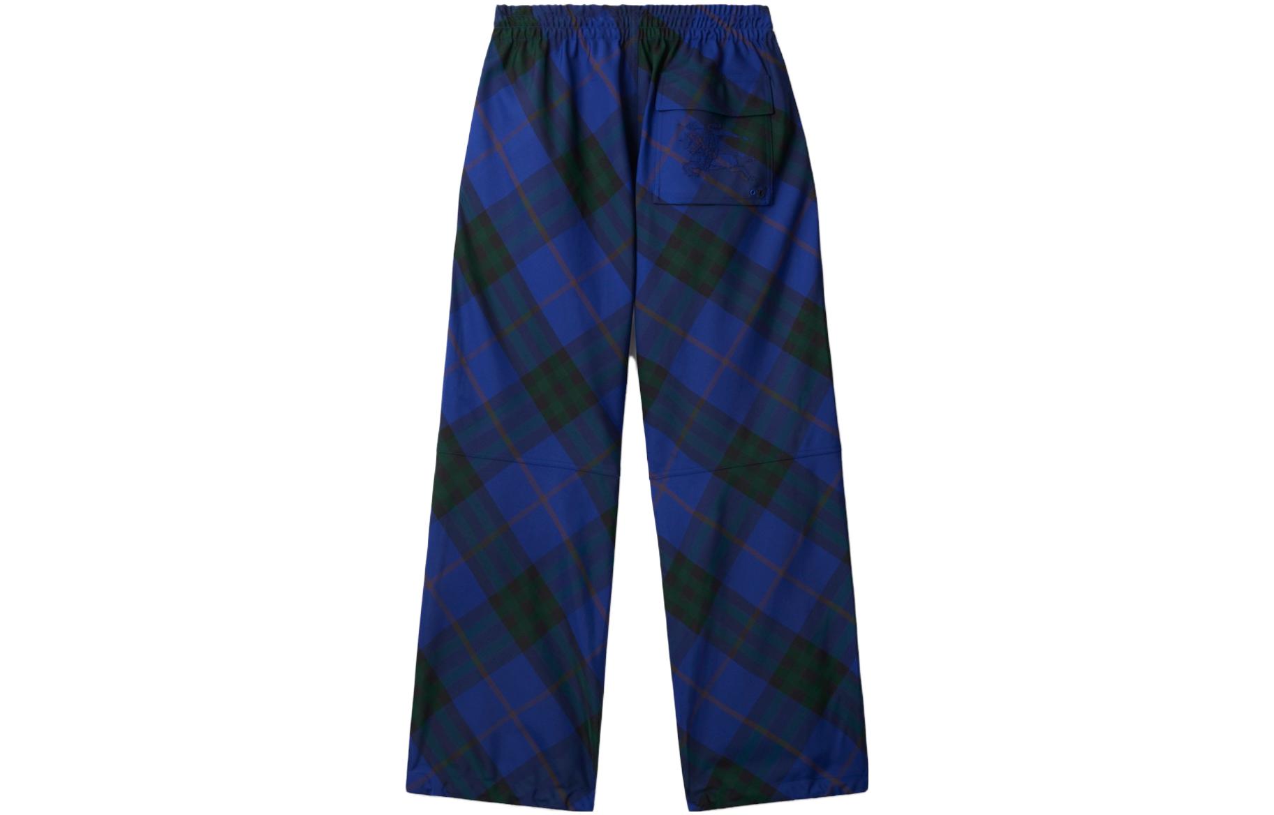 Lookbook Burberry Celana Santai Straight-Leg Drawstring Kotak - Knight Blue. 80833721