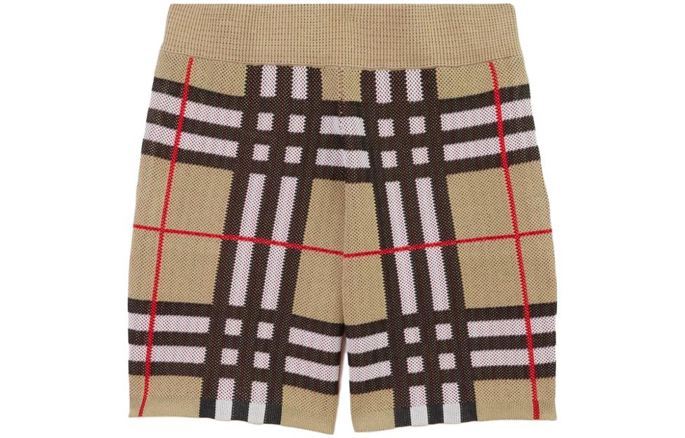 Burberry  Check Elastic Waist Casual Shorts Beige. 80702881