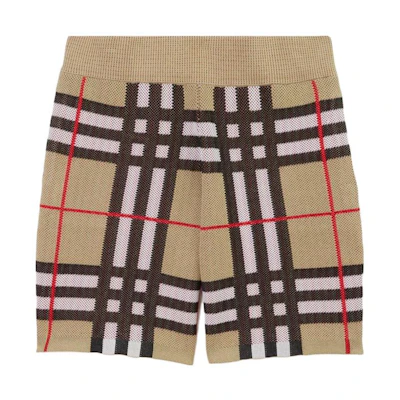 Burberry Check Elastic Waist Casual Shorts Beige. 80702881