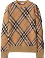 Burberry Check Knit Crewneck Loose-Fit Sweater Beige. 80934971 Burberry Check Knit Crewneck Loose-Fit Sweater Beige. 80934971