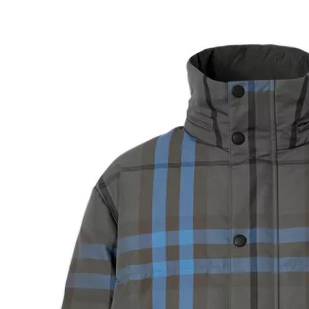 Burberry  Check Long Sleeve Down Jacket Gray 80585361 圖 6