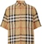 Details for Camisa de Manga Corta Holgada de Lino con Patrón a Cuadros de Burberry Beige Archivo. 80510731