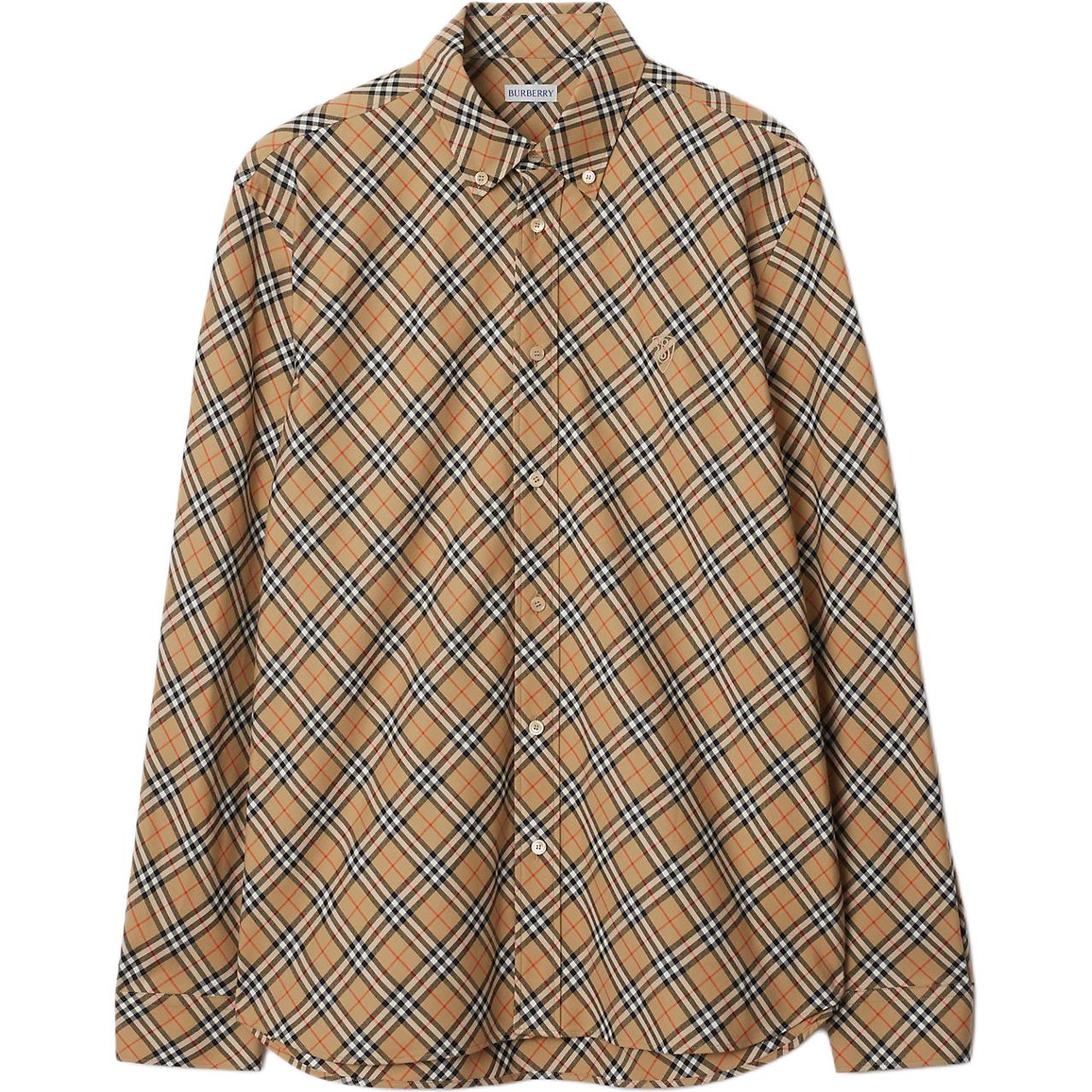 Burberry  Check Pattern Long-Sleeve Button-Up Shirt Beige. 80988441 圖 2