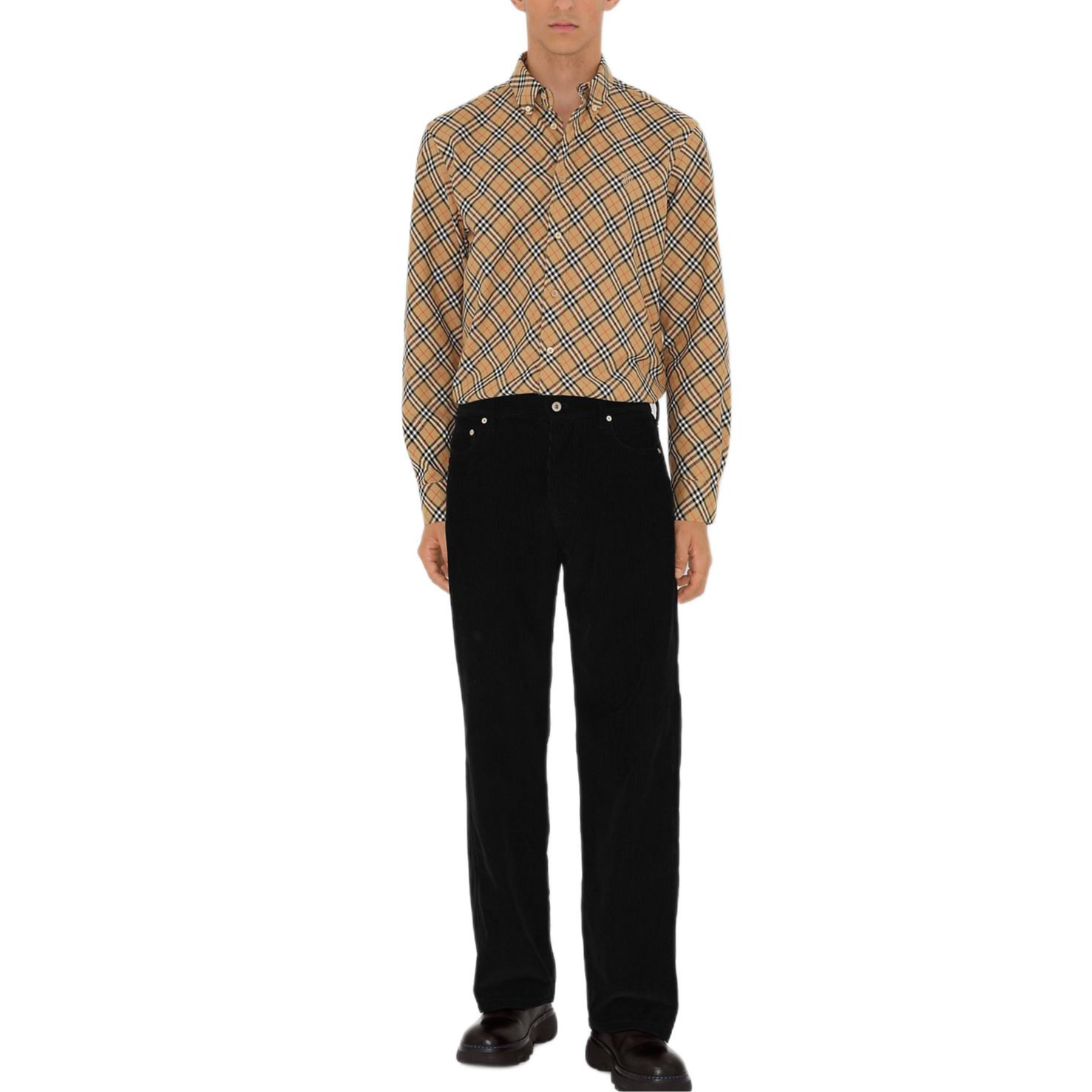 Burberry  Check Pattern Long-Sleeve Button-Up Shirt Beige. 80988441 圖 3