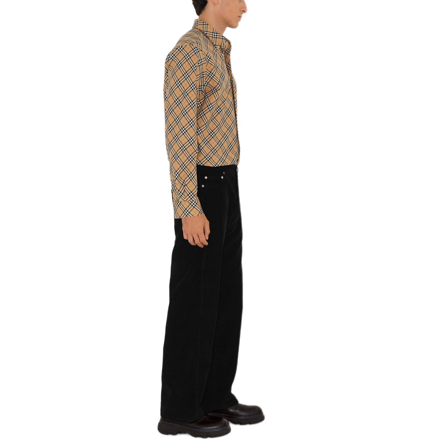 Burberry  Check Pattern Long-Sleeve Button-Up Shirt Beige. 80988441 圖 5