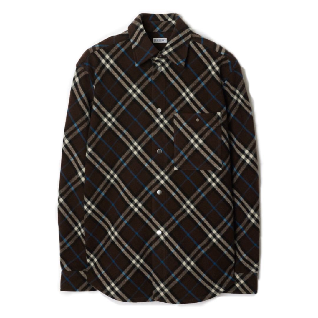 Burberry  Check Pattern Long Sleeve Shirt Brown 80992301 圖 2