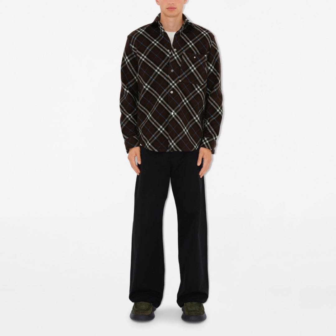 Burberry  Check Pattern Long Sleeve Shirt Brown 80992301 圖 3