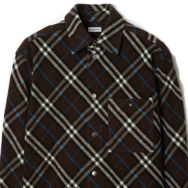 Burberry  Check Pattern Long Sleeve Shirt Brown 80992301 圖 7