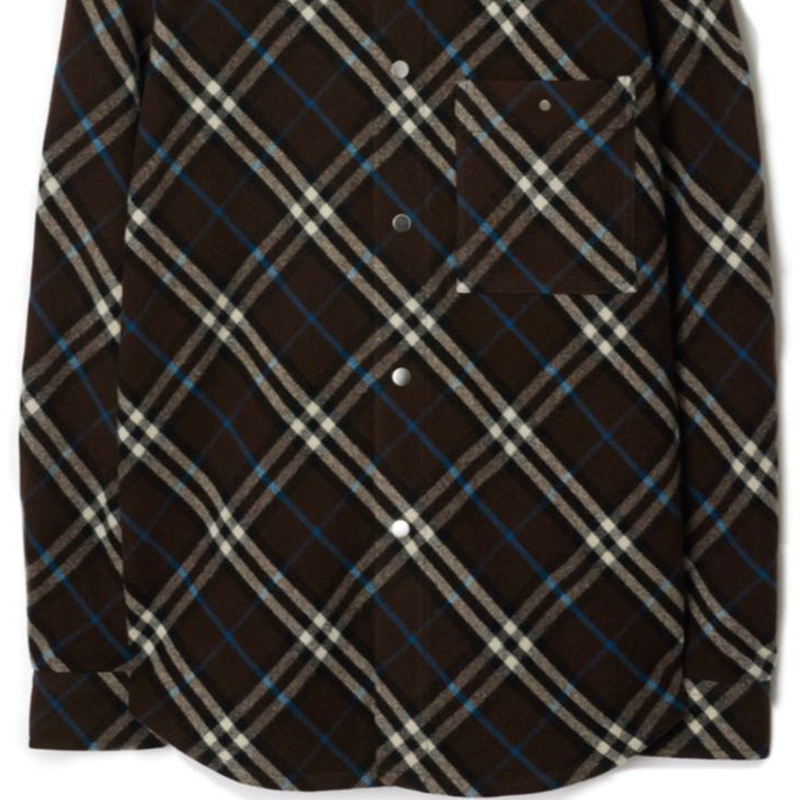 Burberry  Check Pattern Long Sleeve Shirt Brown 80992301 圖 8