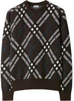 Burberry Check Pattern Loose Fit Crewneck Sweater Brown. 80934991 Burberry Check Pattern Loose Fit Crewneck Sweater Brown. 80934991