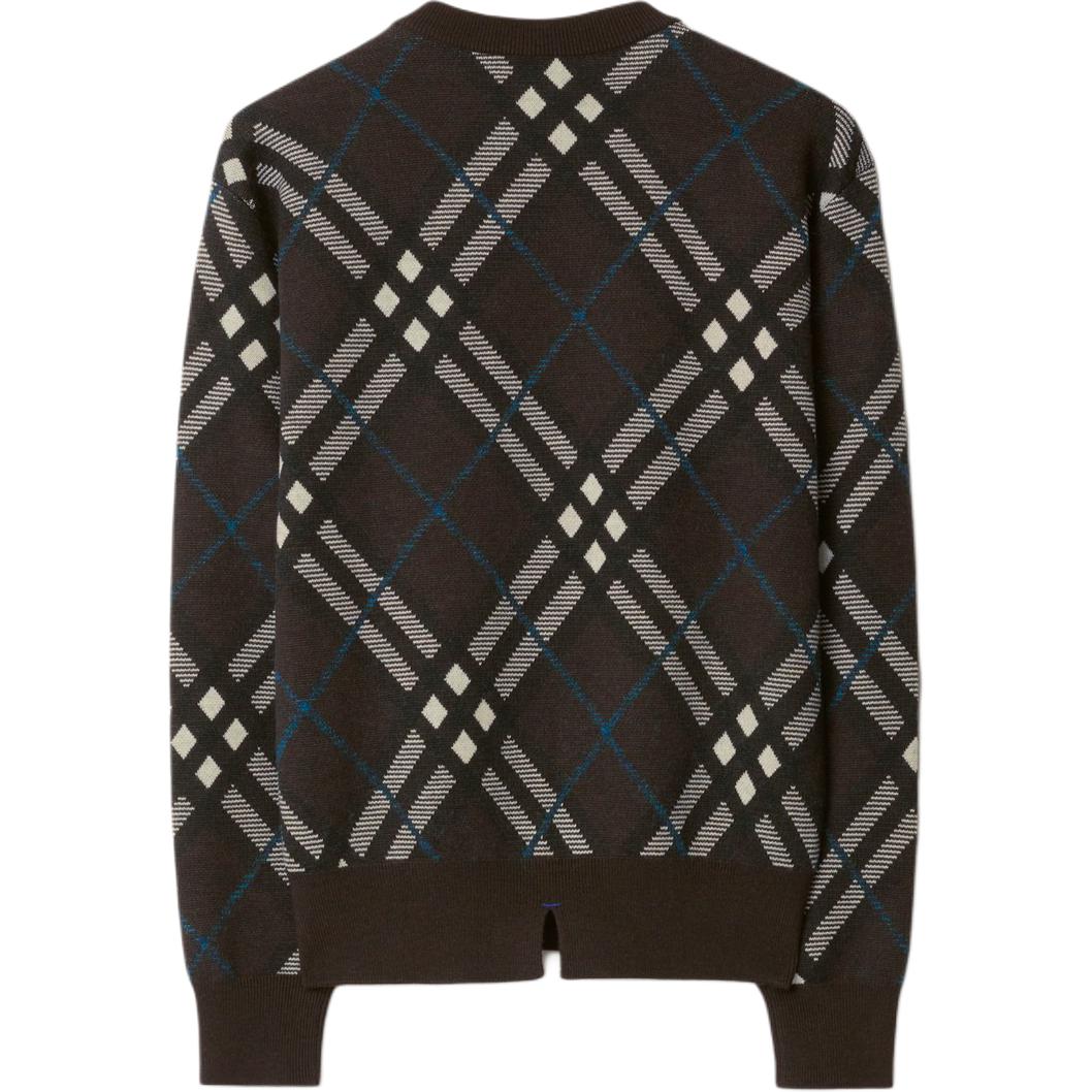 Lookbook 博柏利经典格纹宽松圆领毛衣棕色 80934991