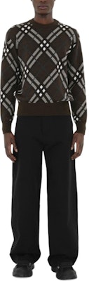 Burberry Check Pattern Loose Fit Crewneck Sweater Brown. 80934991 Shop Burberry Check Pattern Loose Fit Crewneck Sweater Brown. 80934991