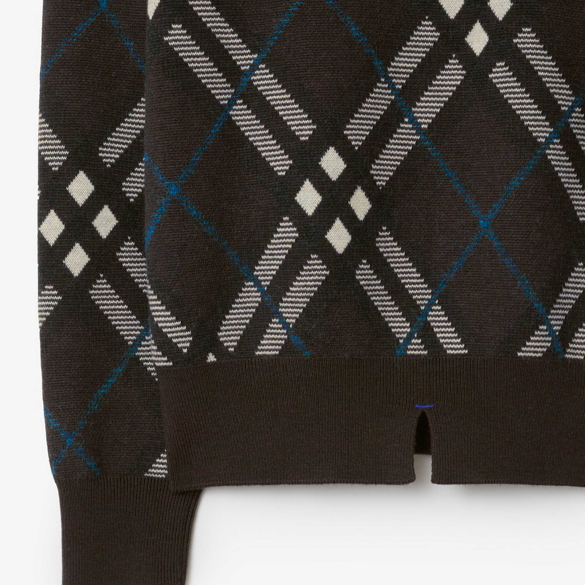 Sizing 博柏利经典格纹宽松圆领毛衣棕色 80934991