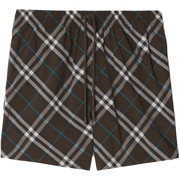 Burberry  Check Pocket Relaxed Swim Shorts in Dark Gray. 80930991