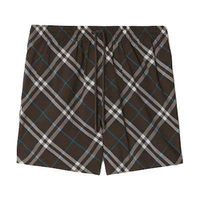 Burberry Check Pocket Relaxed Swim Shorts in Dark Gray. 80930991