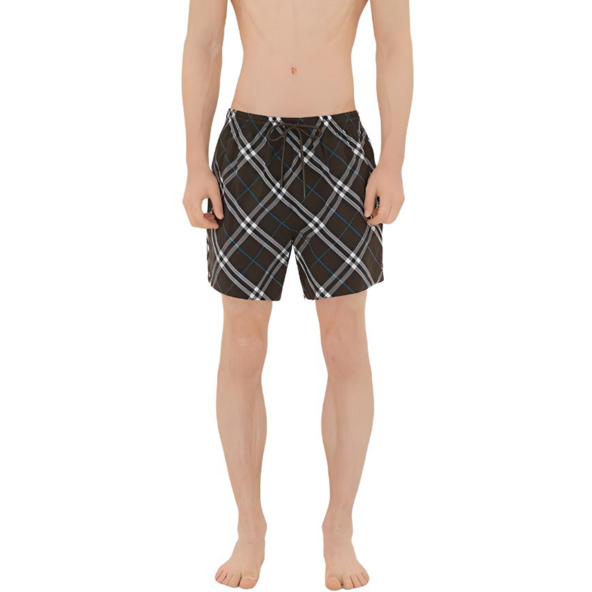 Shop 博柏利深灰色格纹口袋宽松泳裤 80930991