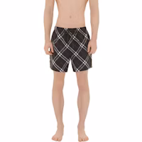 Shop Shorts de natación relajados Burberry Check Pocket en gris oscuro. 80930991
