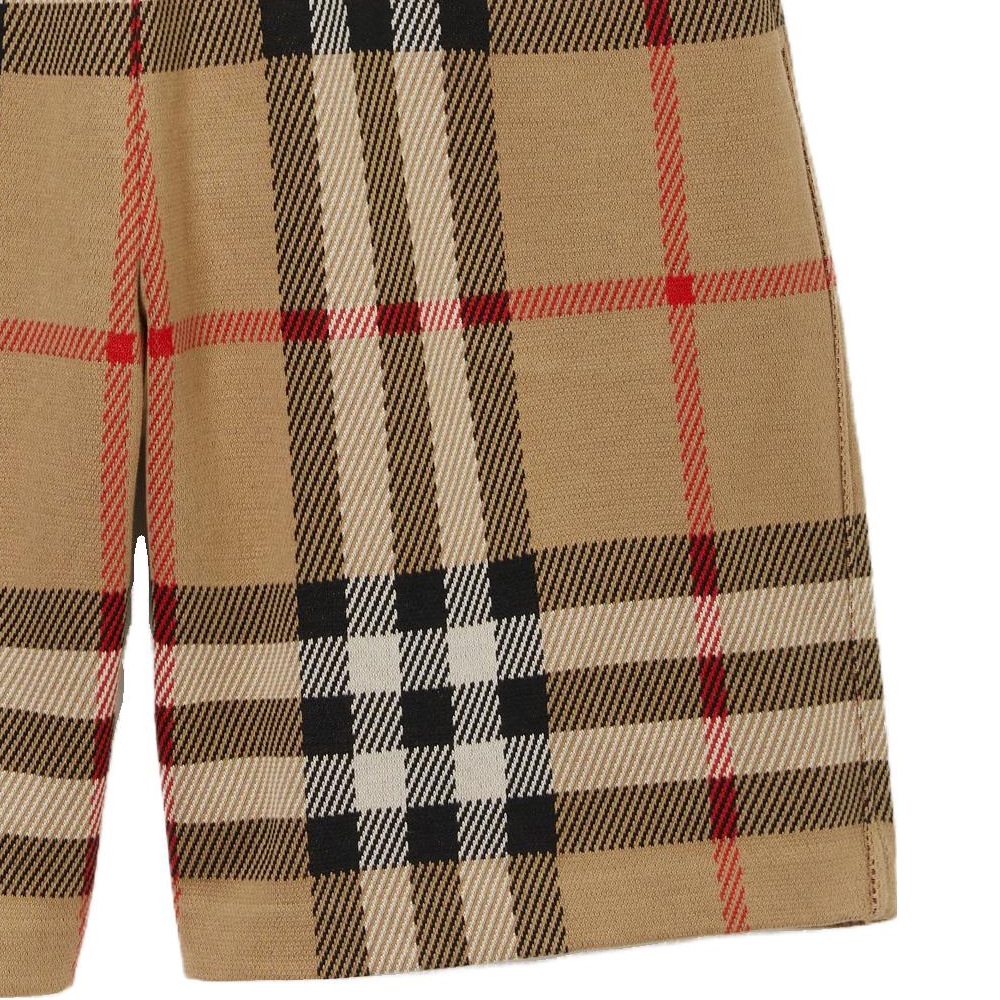Sizing Burberry  Check Print Elastic Waist Casual Shorts Khaki. 80726661