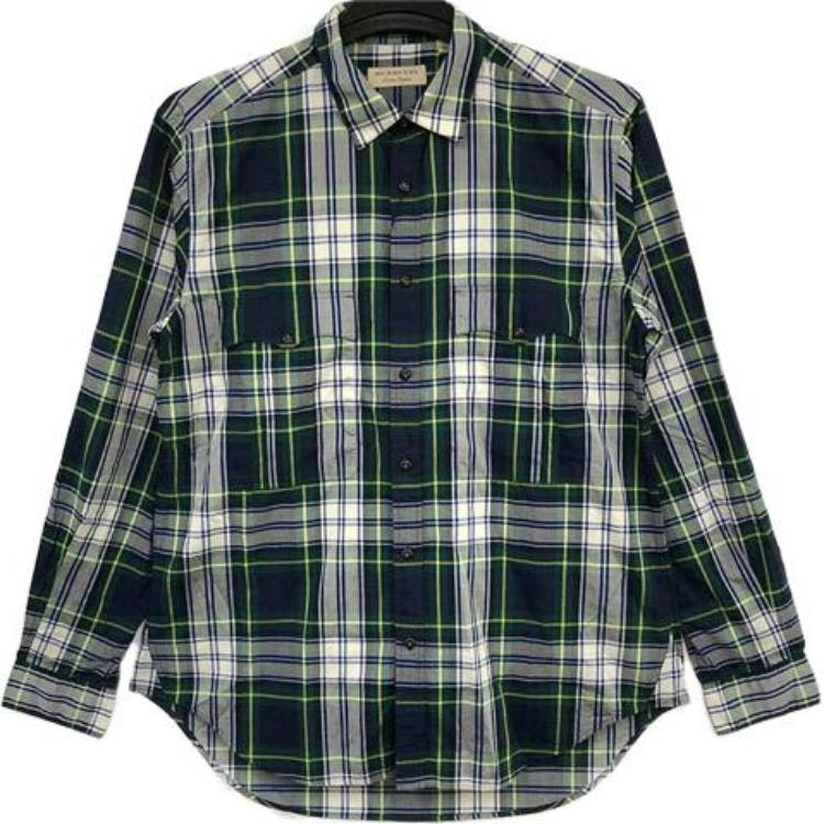 burberry-check-print-long-sleeve-button-up-shirt-navy-blue-40618961