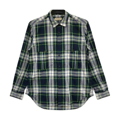 Burberry Check Print Long-Sleeve Button-Up Shirt Navy Blue 40618961
