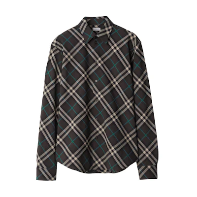 Burberry Check Print Long-Sleeve Button-Up Shirt Multicolor. 80933271