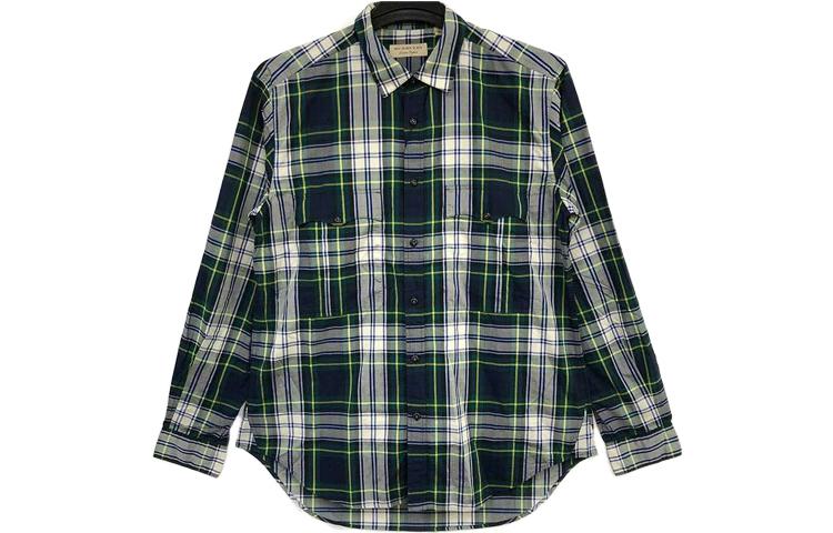 Order 버버리 체크 프린트 긴팔 버튼업 셔츠 네이비 블루 40618961