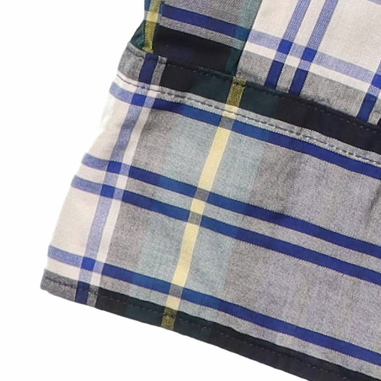 Shop 버버리 체크 프린트 긴팔 버튼업 셔츠 네이비 블루 40618961