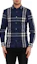Shop Burberry Check Print Long Sleeve Button-Up Shirt Blue White 80733991