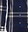 Cheap Burberry Check Print Long Sleeve Button-Up Shirt Blue White 80733991