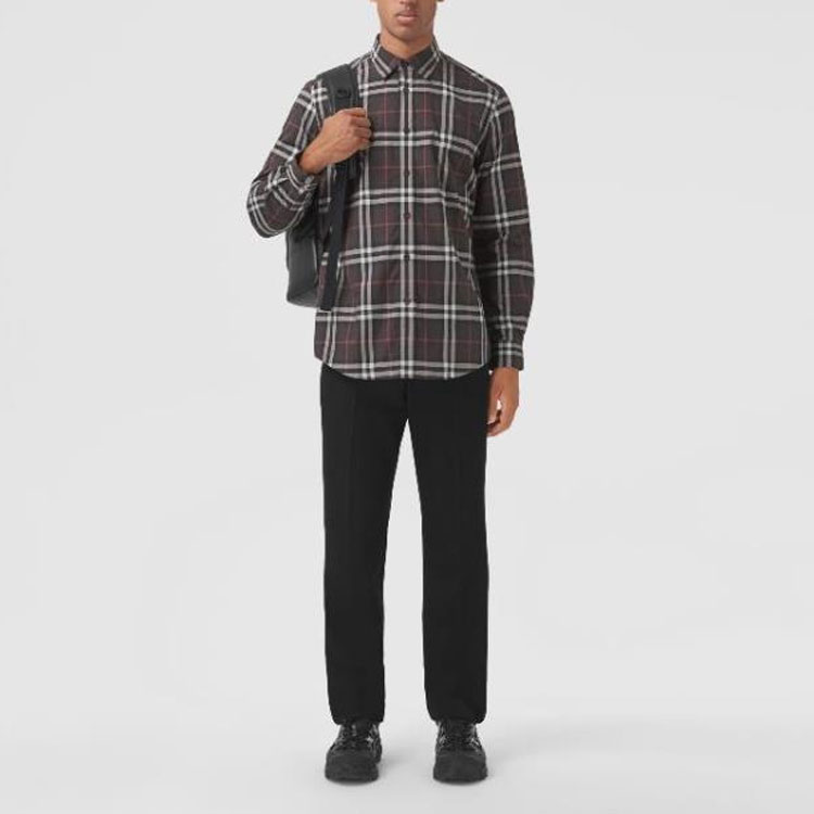 Lookbook Burberry 格紋長袖襯衫 單鈕門襟設計 80455611