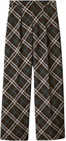 Burberry Check Print Loose Fit Zipper Pleated Casual Pants in Comfort Brown 80951451 Burberry Check Print Loose Fit Zipper Pleated Casual Pants in Comfort Brown 80951451