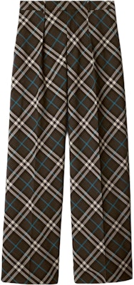 Burberry Check Print Loose Fit Zipper Pleated Casual Pants in Comfort Brown 80951451 Buy Burberry Check Print Loose Fit Zipper Pleated Casual Pants in Comfort Brown 80951451