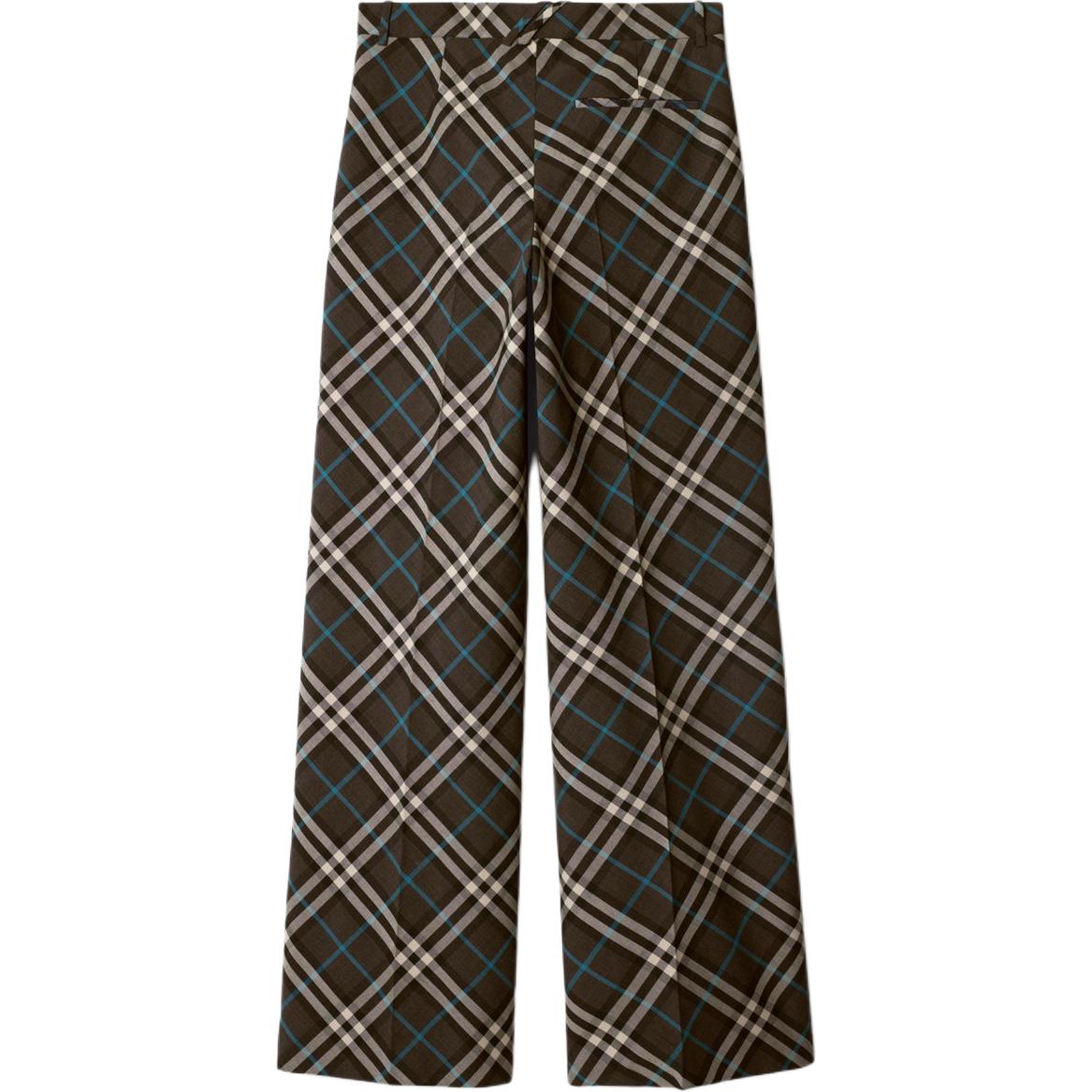 Lookbook Burberry  Check Print Loose Fit Zipper Pleated Casual Pants in Comfort Brown 80951451