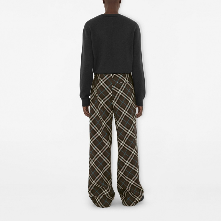 Purchase Burberry  Check Print Loose Fit Zipper Pleated Casual Pants in Comfort Brown 80951451