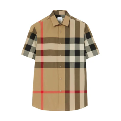 Burberry Check Print Short Sleeve Casual Shirt Multicolor. 80795911