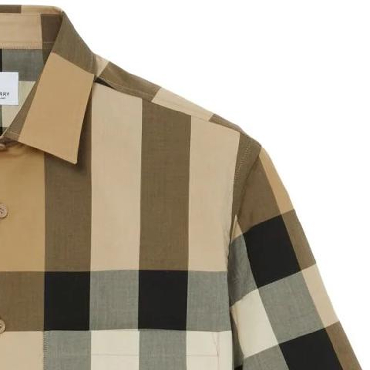 Sizing Burberry Kemeja Kasual Lengan Pendek Cetak Kotak Pelbagai Warna. 80795911