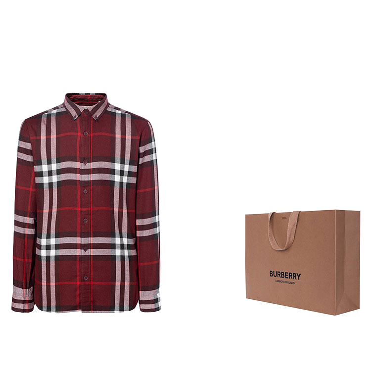 Shop Burberry  Check Print Single-Breasted Long-Sleeve Shirt Multicolor. 40056111