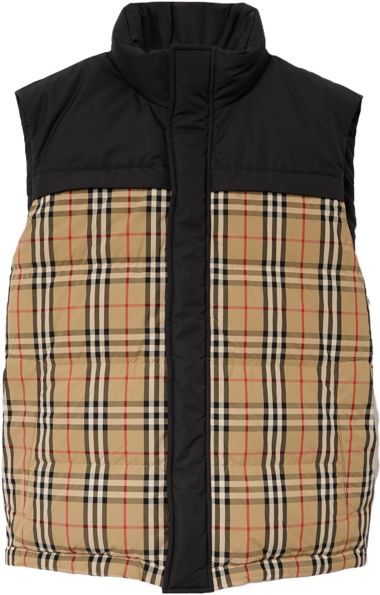 burberry-check-print-stand-collar-casual-vest-in-khaki-80713661