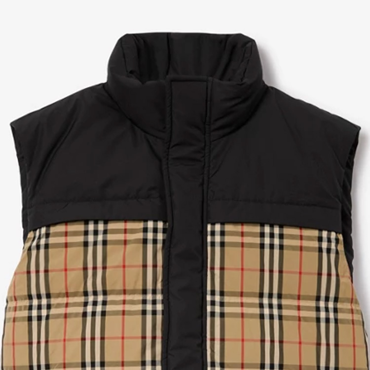 Sizing バーバリー チェックプリント スタンドカラー カジュアルベスト カーキ. 80713661
