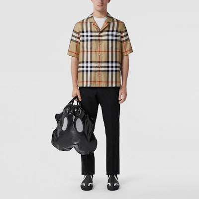 Burberry Check Short-Sleeve Button-Up Shirt in Archive Beige. 80502791 Shop Burberry Check Short-Sleeve Button-Up Shirt in Archive Beige. 80502791