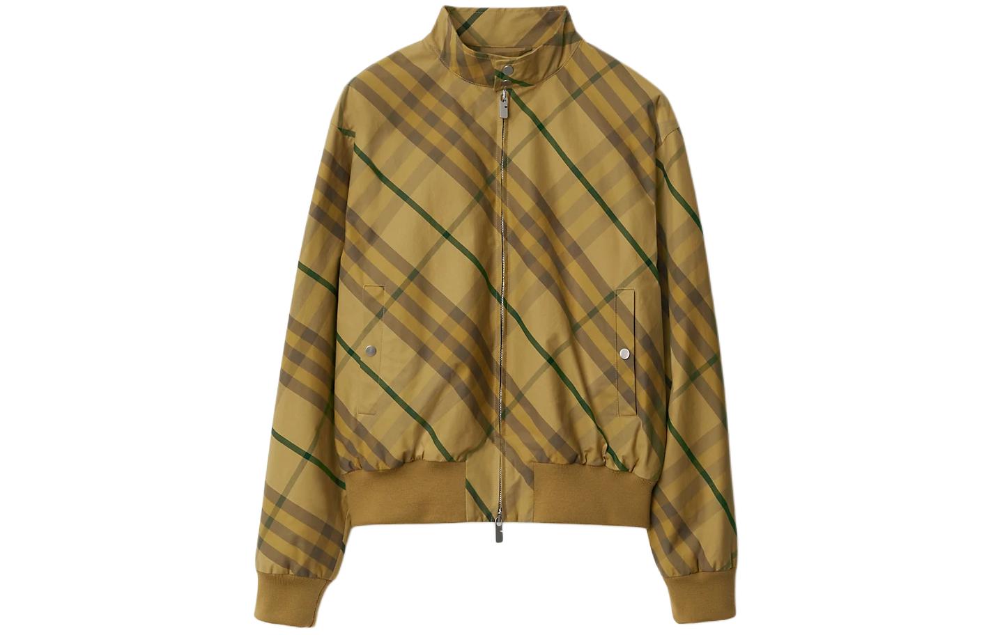 Order Chaqueta Burberry Cuadros Cremallera Cuello Alto SS24 Cedro Talla Oversized 80814181