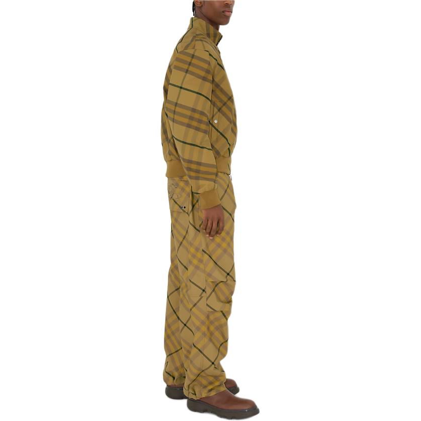 Details for Chaqueta Burberry Cuadros Cremallera Cuello Alto SS24 Cedro Talla Oversized 80814181