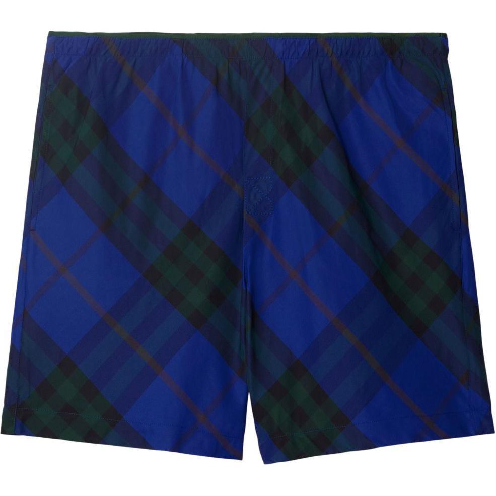 Burberry  Checkered Casual Elastic Waist Beach Shorts Knight Blue 80831601