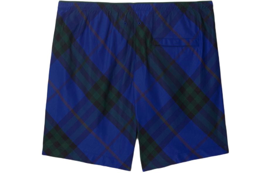 Lookbook Burberry  Checkered Casual Elastic Waist Beach Shorts Knight Blue 80831601