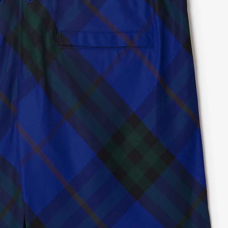 Sizing Burberry  Checkered Casual Elastic Waist Beach Shorts Knight Blue 80831601