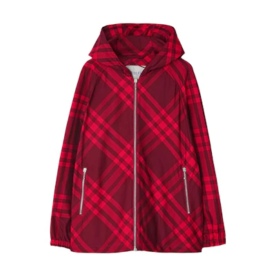 Burberry Checkered Colorblock Hooded Casual Jacket 80790121