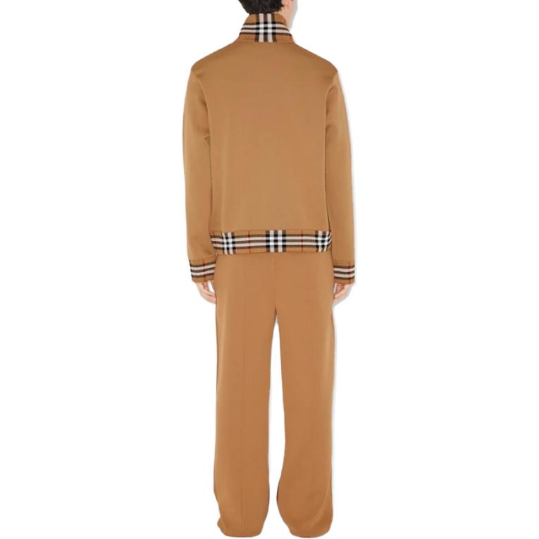 Burberry  Checkered High-Neck Long-Sleeve Jacket in Camel Color. 80718621 圖 3